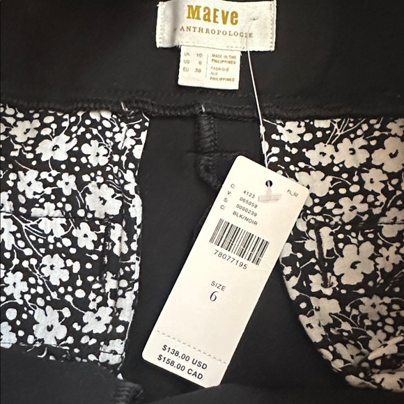 NWT Anthropologie Maeve The Naomi  Wide-Leg Flare Pants Black Size 6 - Picture 8 of 10